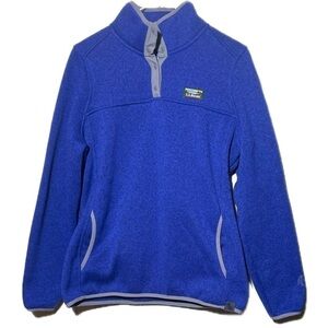 L.L.Bean Women’s Sweater Fleece Pullover - Royal Blue - M Reg - Front Pocket